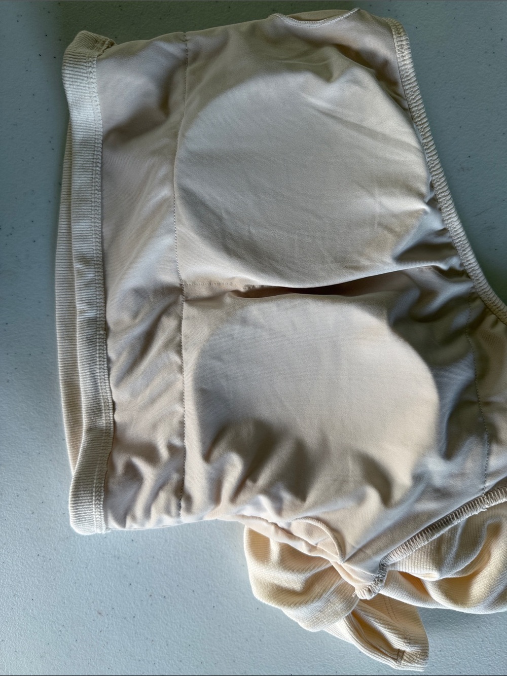 Klassy Network Cream Long Sleeve One Shoulder Crop Top - Picture 4 of 4